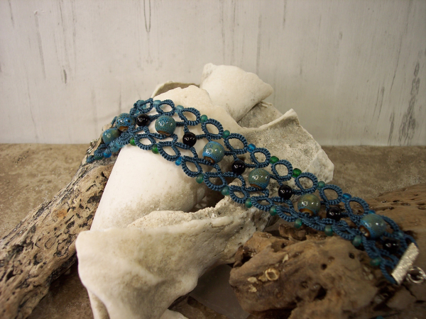 "Stoneveil" Tatted Lace Bracelet