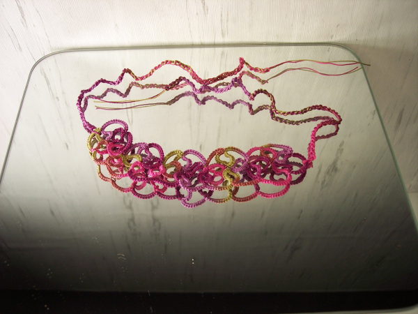"Shimmering Roses" Tatted Lace Bracelet
