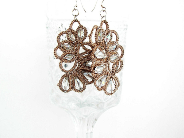 First Frost Ankars Style Needle Tatted Earrings