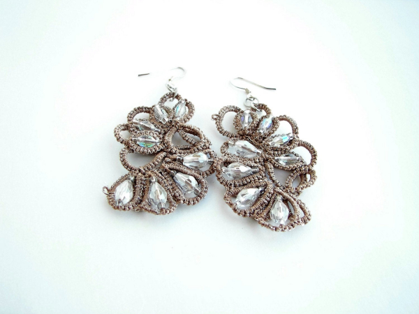 First Frost Ankars Style Needle Tatted Earrings