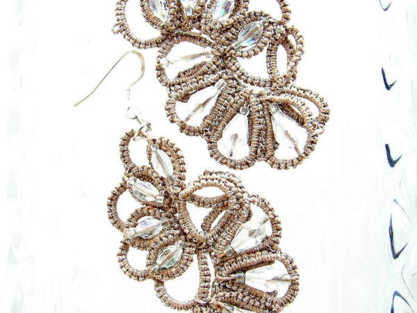 First Frost Ankars Style Needle Tatted Earrings