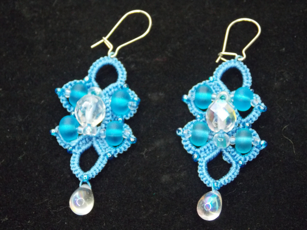 Water Drops Aqua Earrings
