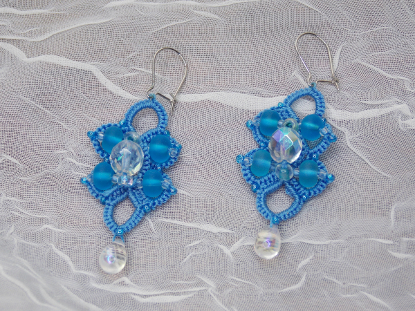 Water Drops Aqua Earrings