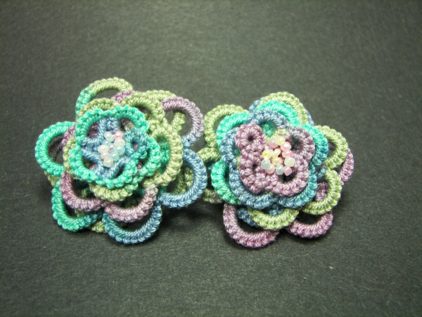 "Threaded Bloom" Tatted Lace Rose Earrings