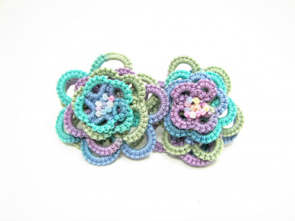 "Threaded Bloom" Tatted Lace Rose Earrings