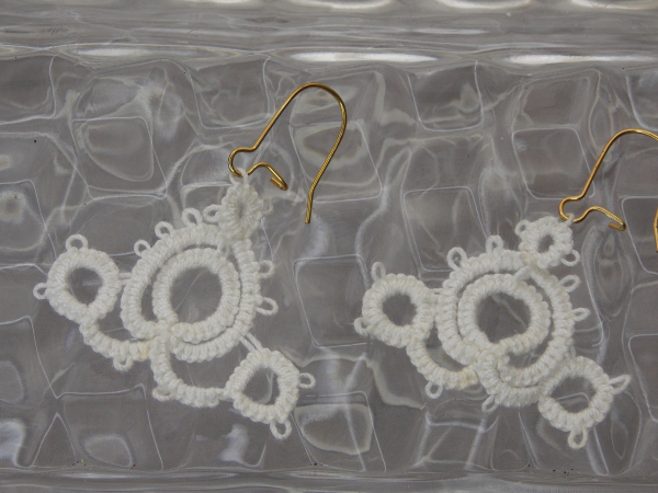 "Whorlwind"  Needle Tatted Lace Earrings