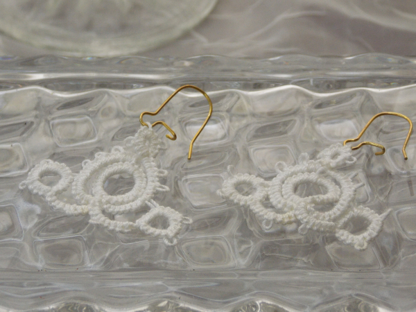 "Whorlwind"  Needle Tatted Lace Earrings