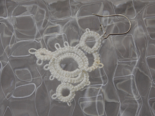 "Whorlwind"  Needle Tatted Lace Earrings
