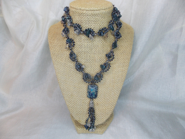Deep Waters Needle Tatted Necklace