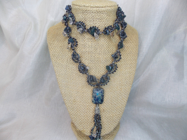 Deep Waters Needle Tatted Necklace