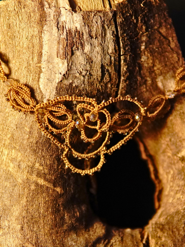 Woodland necklace honoring the pulse of the forest Ankars-style necklace with Swarovski crystals