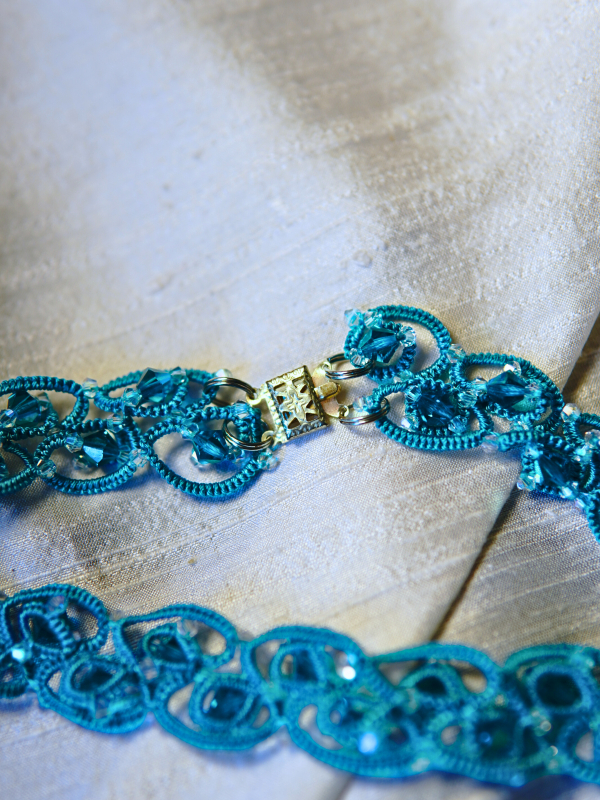 Glassworn Grace Swarovski tatted choker Pale lace choker with shimmering crystals