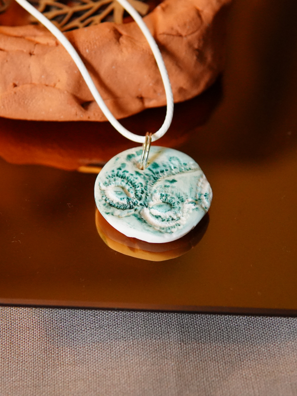 Green patina lace detail