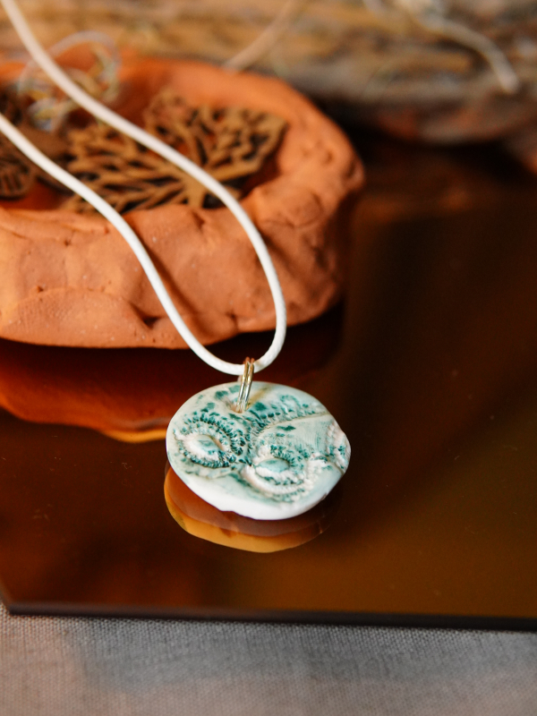 Textured alabaster clay jewelry