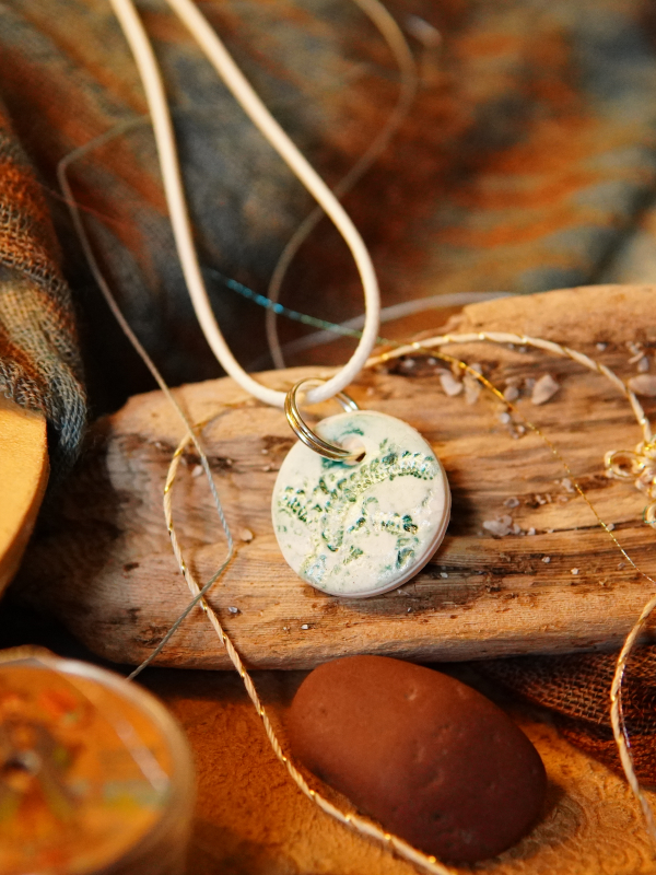 Handmade textured clay jewelry