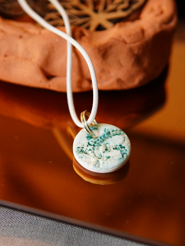 Impressions clay pendant