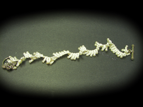 "Rose and Ruffle" Tatted  Lace Bracelet