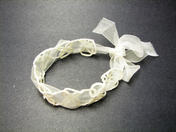 "Petalbound Morning" Tatted Lace Bracelet