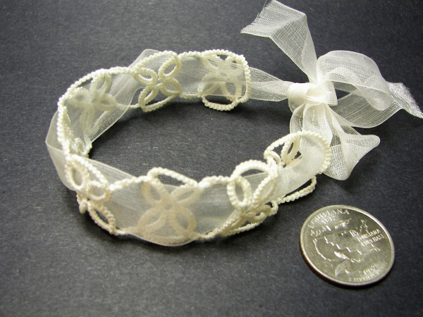 "Petalbound Morning" Tatted Lace Bracelet