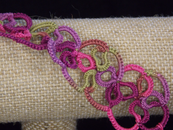 "Shimmering Roses" Tatted Lace Bracelet