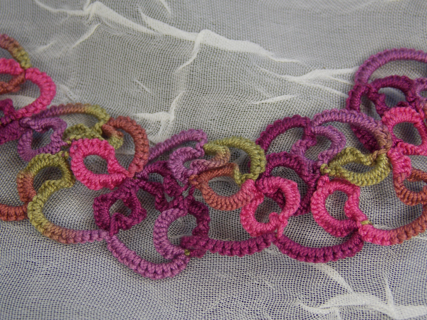 "Shimmering Roses" Tatted Lace Bracelet