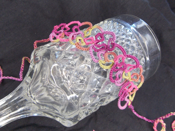"Shimmering Roses" Tatted Lace Bracelet