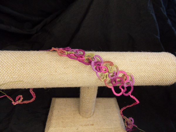 "Shimmering Roses" Tatted Lace Bracelet