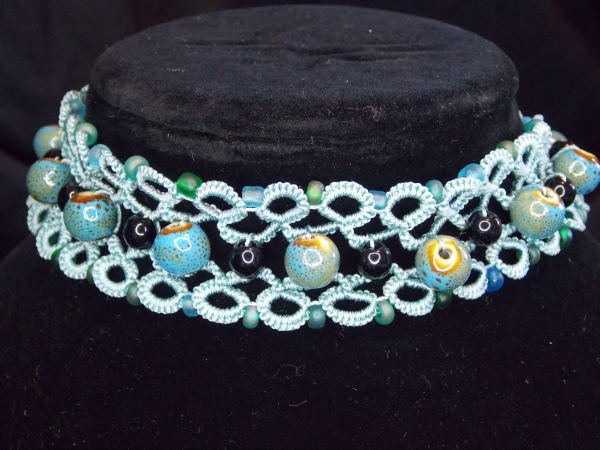 "Tidebound Sentinel" Tatted Lace Necklace