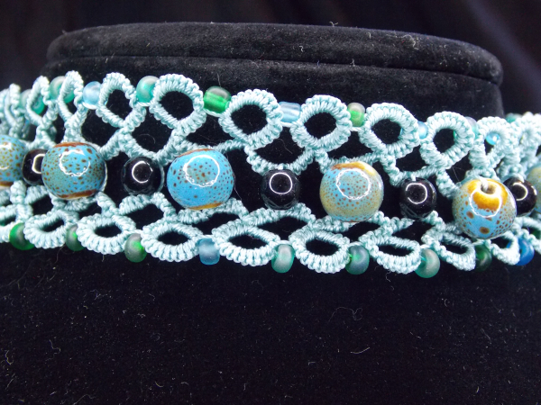 "Tidebound Sentinel" Tatted Lace Necklace