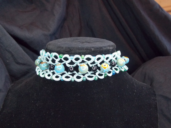 "Tidebound Sentinel" Tatted Lace Necklace