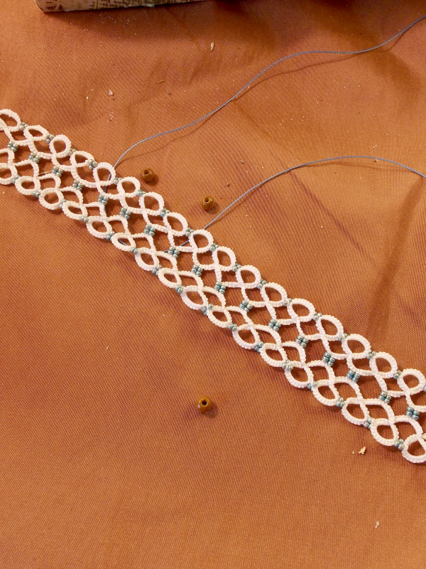 "Snowmelt Whisper" Tatted Lace Bracelet