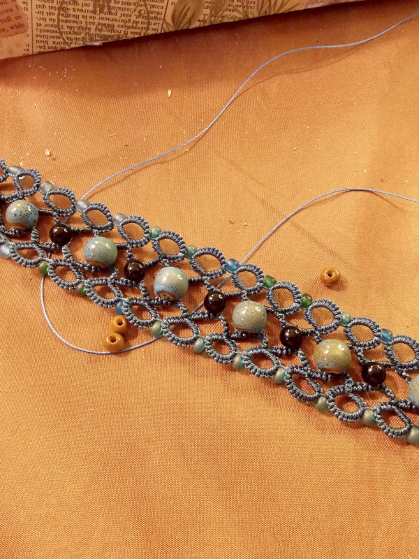 "Stoneveil" Tatted Lace Bracelet