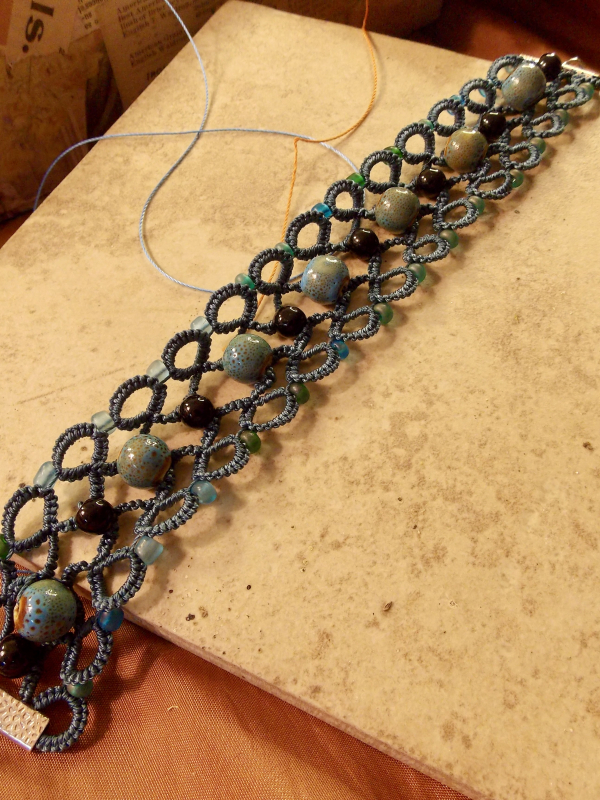 "Stoneveil" Tatted Lace Bracelet