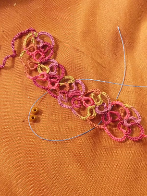 "Shimmering Roses" Tatted Lace Bracelet