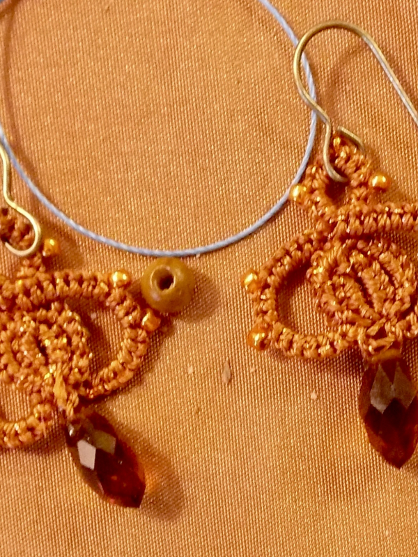 "Bloomdrop" Tatted Lace Earrings Style 2
