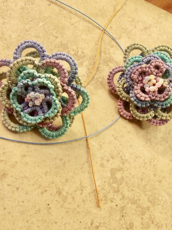 "Threaded Bloom" Tatted Lace Post Earrings