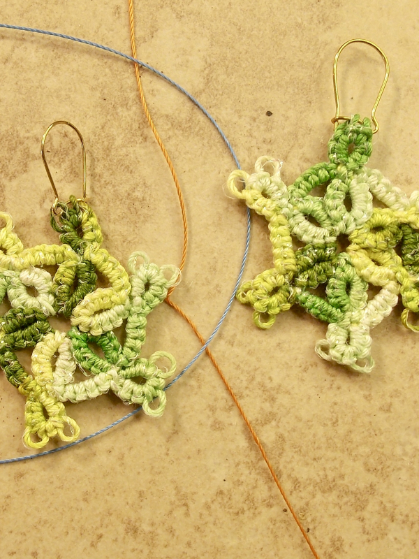 "Whimwood Whorl" Tatted Lace Earrings