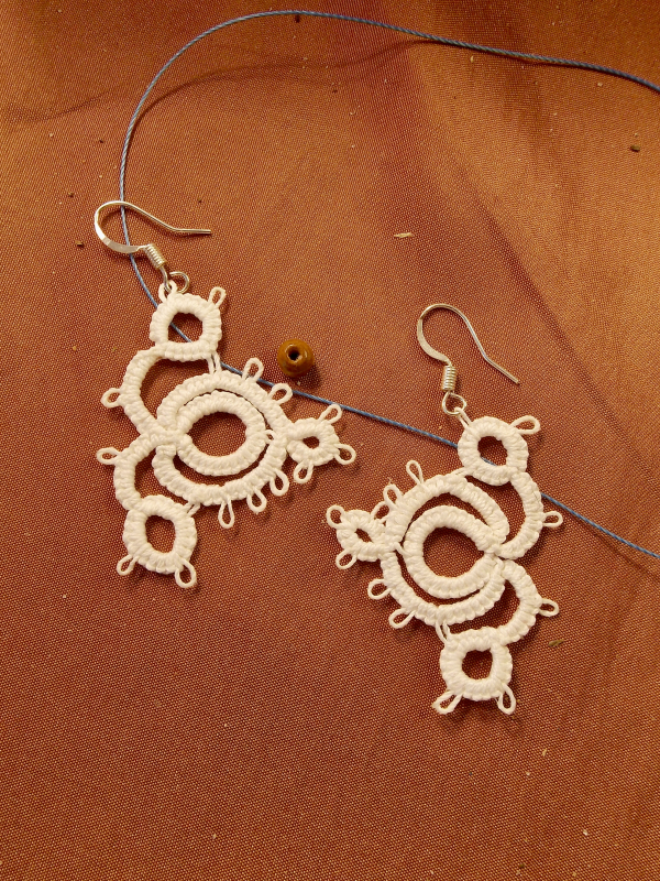 "Whorlwind" Tatted Lace Earrings