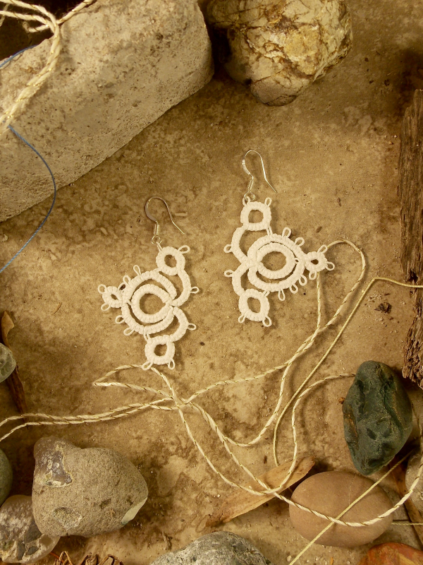 "Whorlwind" Tatted Lace Earrings