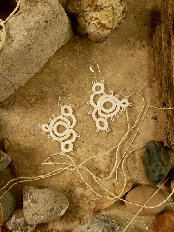 "Whorlwind" Tatted Lace Earrings