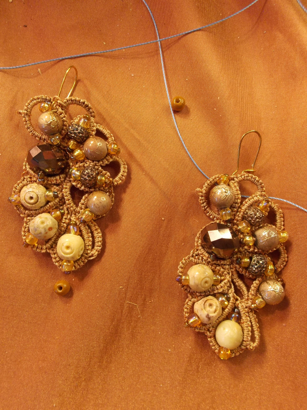 "Sunbaked Relic" Tatted Lace Earrings