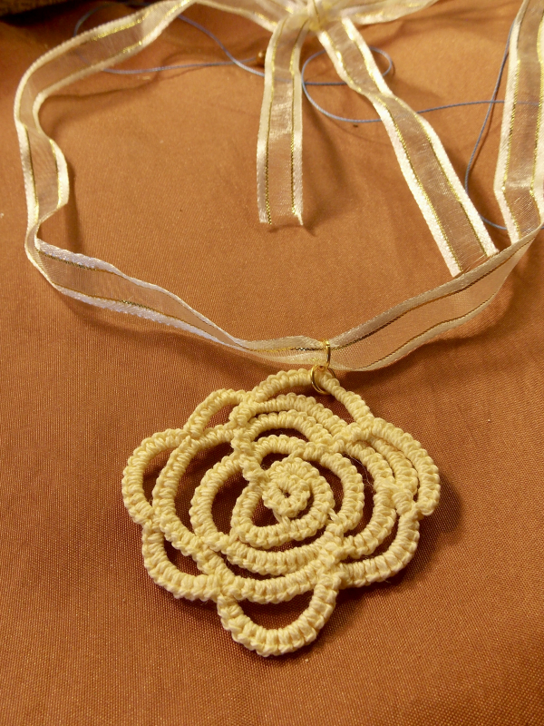 "Day's First Bloom" Tatted Lace Necklace