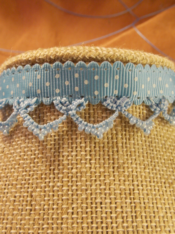 "Ribbon Reverie" Blue Tatted Lace & Ribbon Necklace