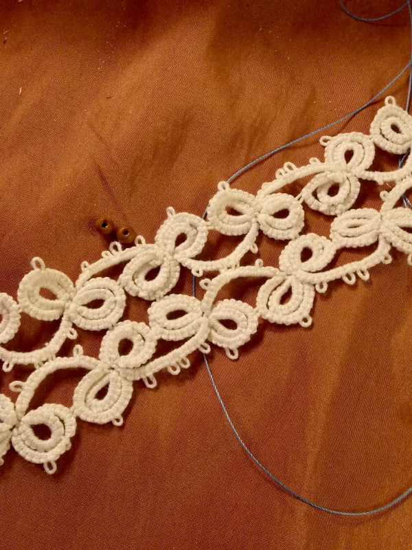 The Windborne Pattern- "Driftspine"  Tatted Lace Bracelet
