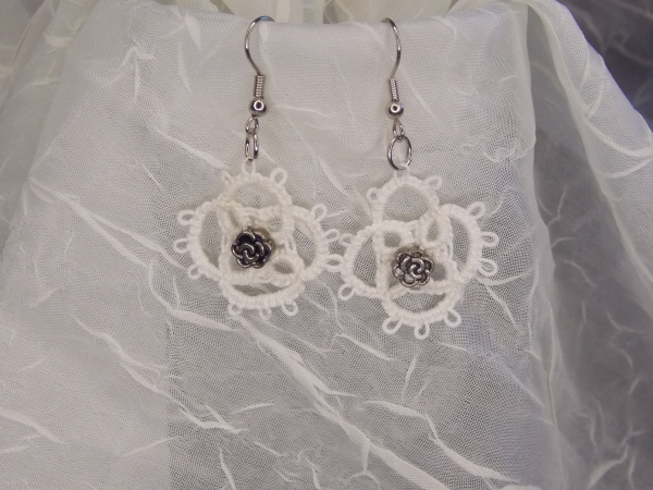 Four Square and a Rose Earrings