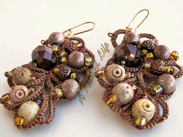 "Sunbaked Relic" Tatted Lace Earrings