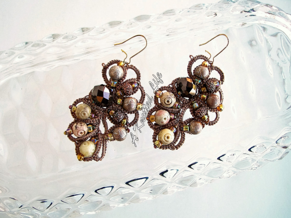 "Sunbaked Relic" Tatted Lace Earrings