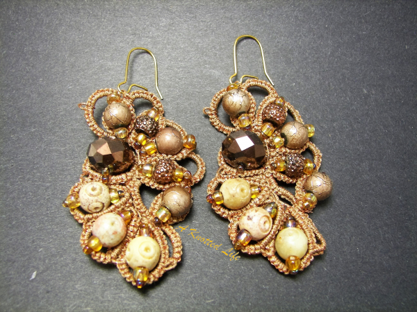 "Sunbaked Relic" Tatted Lace Earrings