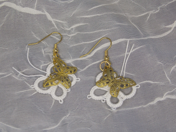 "Twicewing" Tatted Lace Butterfly Earrings