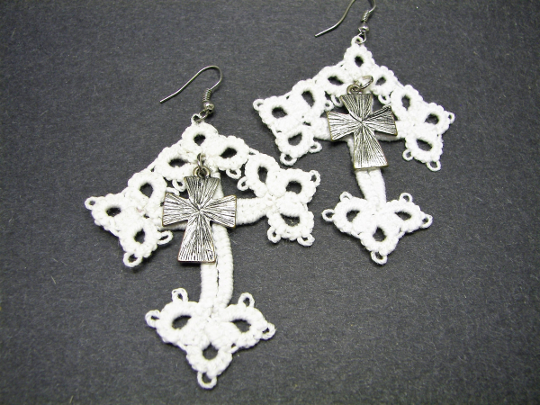 "Sanctuary Thread" Tatted Lace Earrings